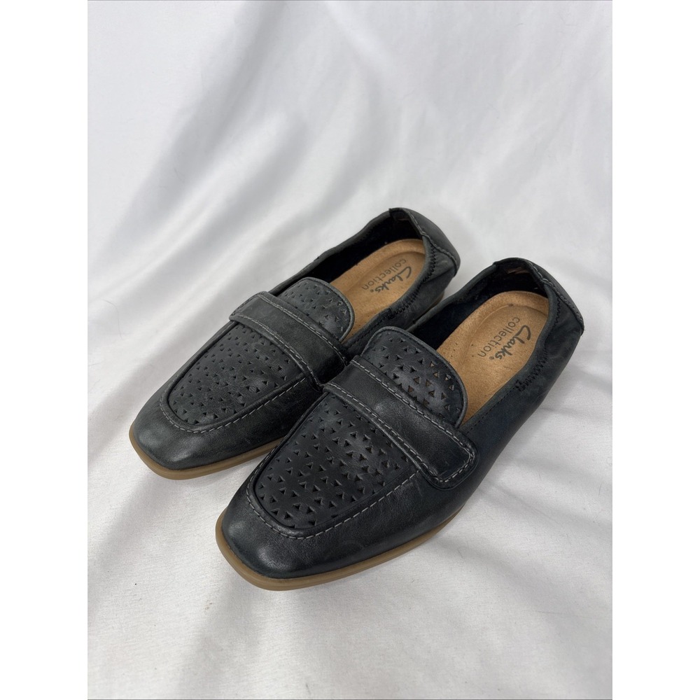 Clarks‎ Collection Women's Lyrical Way Green Leather Slip On Loafers Size 6